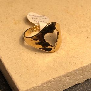 14K Gold Plated Heart Ring, Size 9